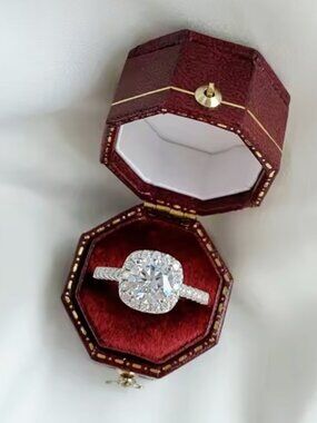 Certified 2ct. Moissanite Diamond Engagement Ring